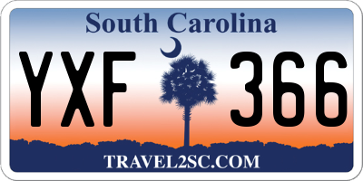 SC license plate YXF366
