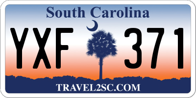 SC license plate YXF371