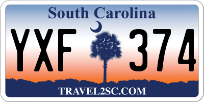 SC license plate YXF374