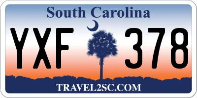 SC license plate YXF378