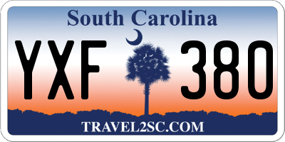 SC license plate YXF380