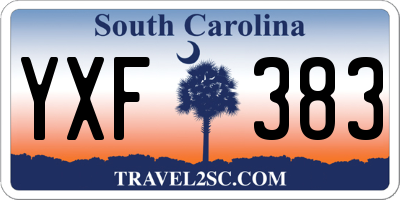 SC license plate YXF383