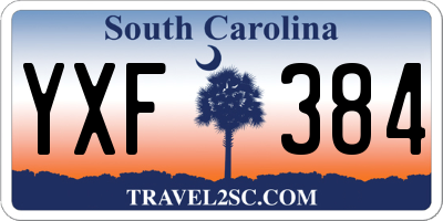 SC license plate YXF384