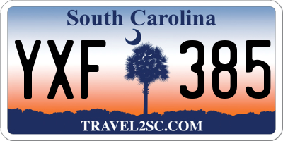 SC license plate YXF385