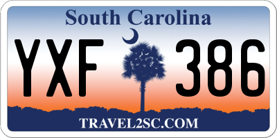 SC license plate YXF386