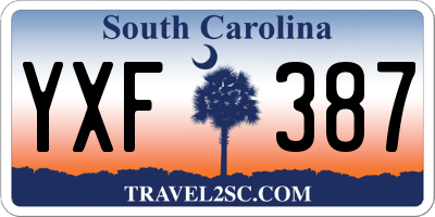 SC license plate YXF387