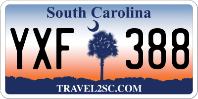 SC license plate YXF388