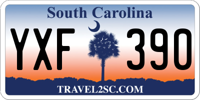 SC license plate YXF390