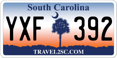 SC license plate YXF392