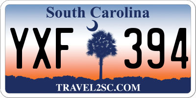 SC license plate YXF394