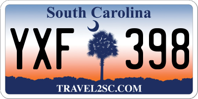 SC license plate YXF398