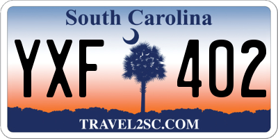 SC license plate YXF402