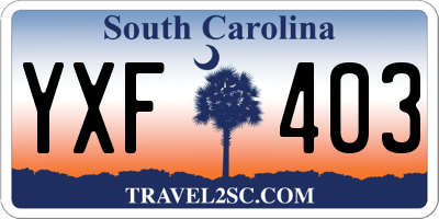 SC license plate YXF403