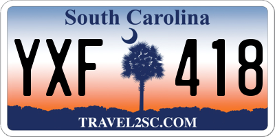 SC license plate YXF418