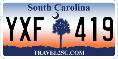 SC license plate YXF419