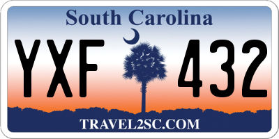 SC license plate YXF432