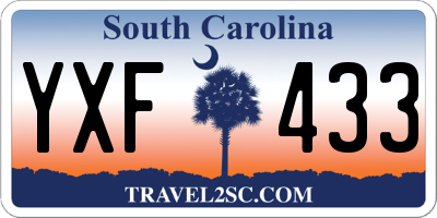 SC license plate YXF433