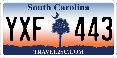 SC license plate YXF443