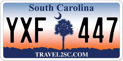 SC license plate YXF447