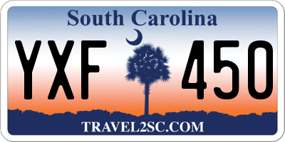 SC license plate YXF450