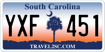 SC license plate YXF451