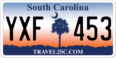 SC license plate YXF453