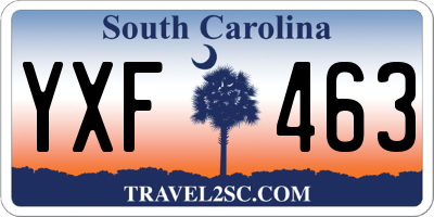 SC license plate YXF463