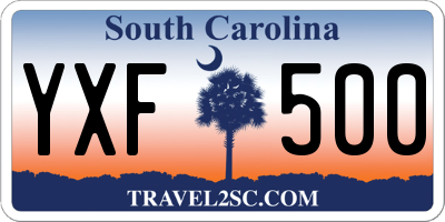 SC license plate YXF500