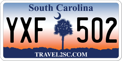 SC license plate YXF502