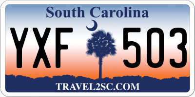 SC license plate YXF503