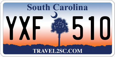 SC license plate YXF510