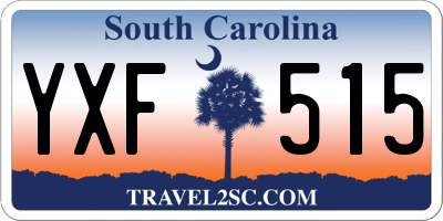 SC license plate YXF515