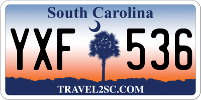 SC license plate YXF536