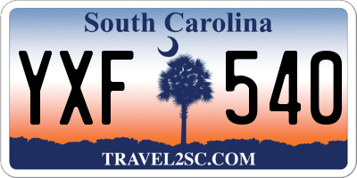 SC license plate YXF540