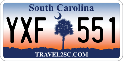 SC license plate YXF551
