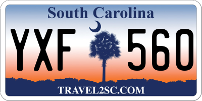 SC license plate YXF560