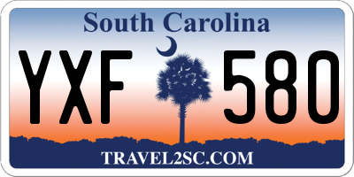 SC license plate YXF580