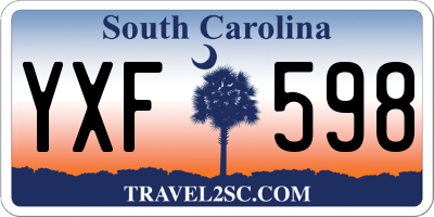 SC license plate YXF598