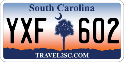 SC license plate YXF602
