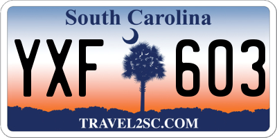 SC license plate YXF603