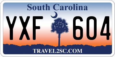 SC license plate YXF604