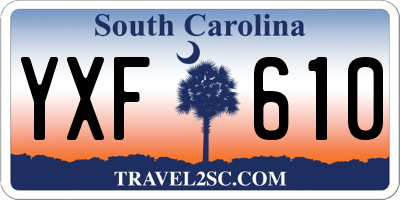 SC license plate YXF610