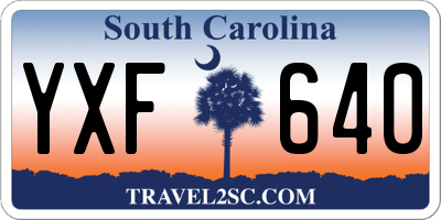 SC license plate YXF640