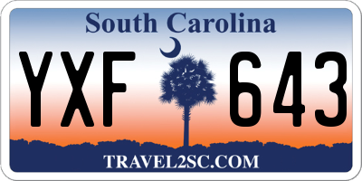 SC license plate YXF643