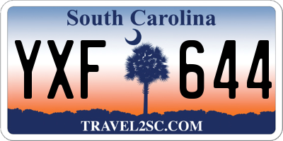 SC license plate YXF644