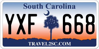 SC license plate YXF668