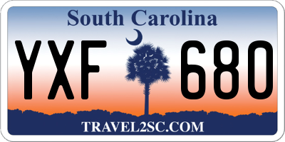 SC license plate YXF680