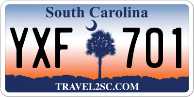SC license plate YXF701