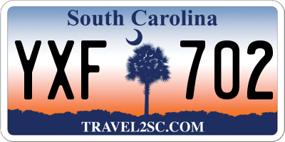 SC license plate YXF702