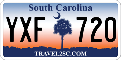 SC license plate YXF720